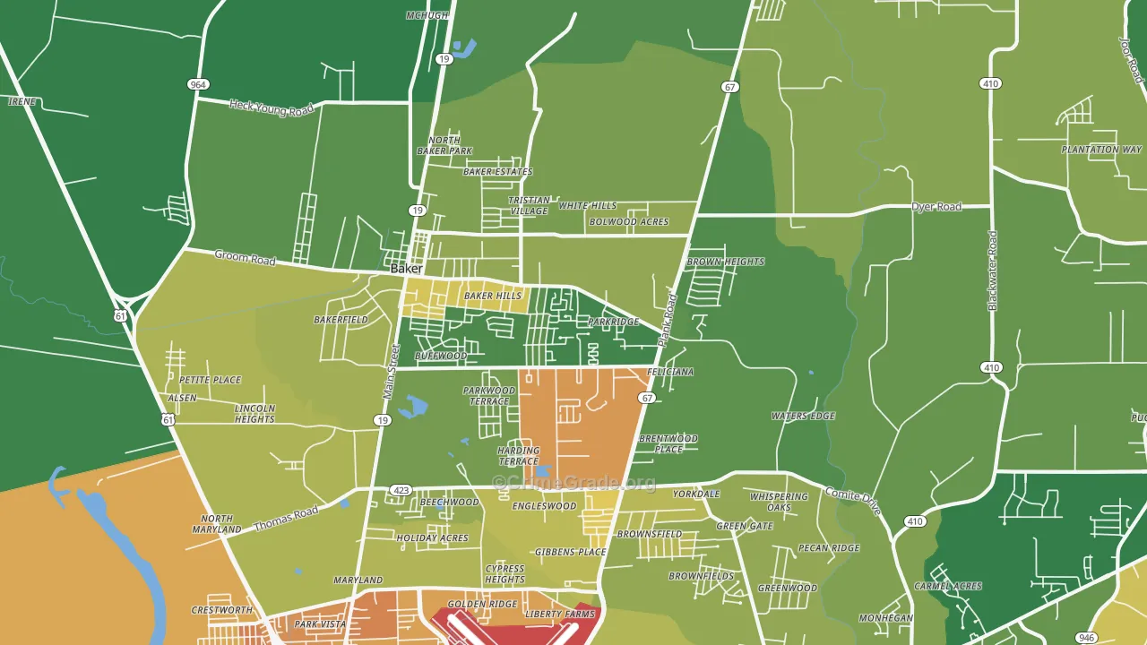 70714, LA Map of Drug-Related Crime Rates