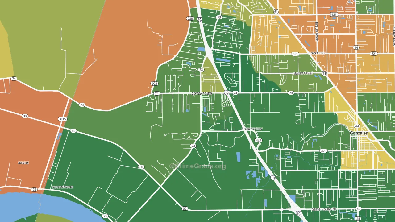 70734, LA Map of Drug-Related Crime Rates