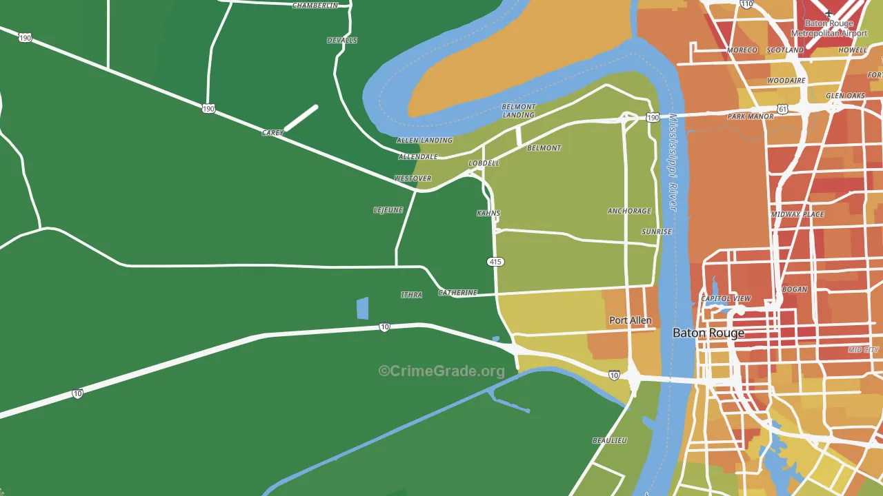 70767, LA Map of Drug-Related Crime Rates