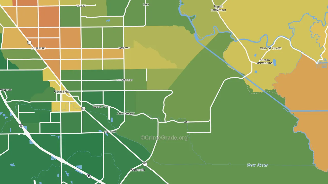 70774, LA Map of Drug-Related Crime Rates