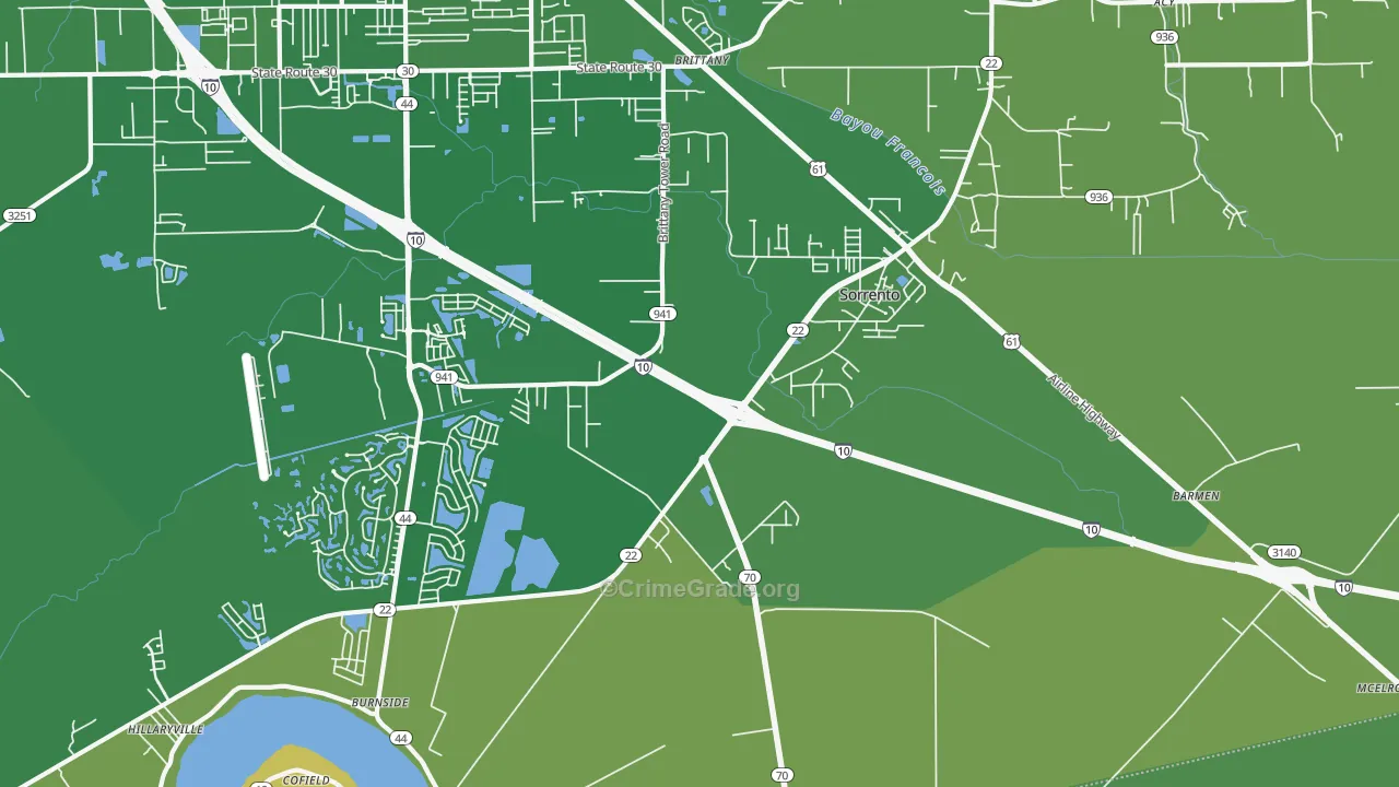 70778, LA Map of Drug-Related Crime Rates