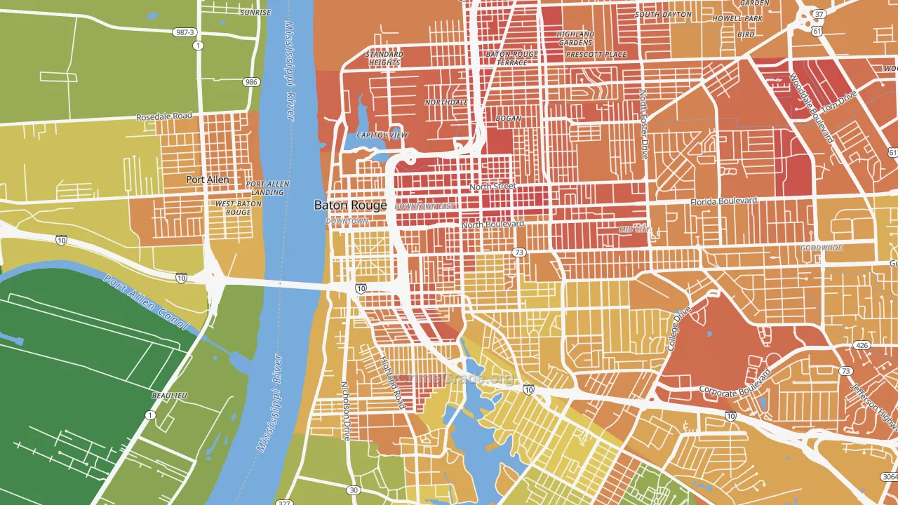 70802, LA Map of Drug-Related Crime Rates