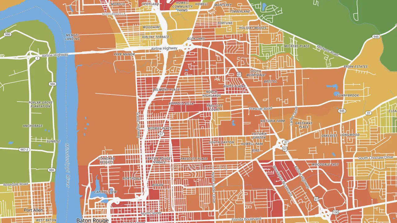 70805, LA Map of Drug-Related Crime Rates