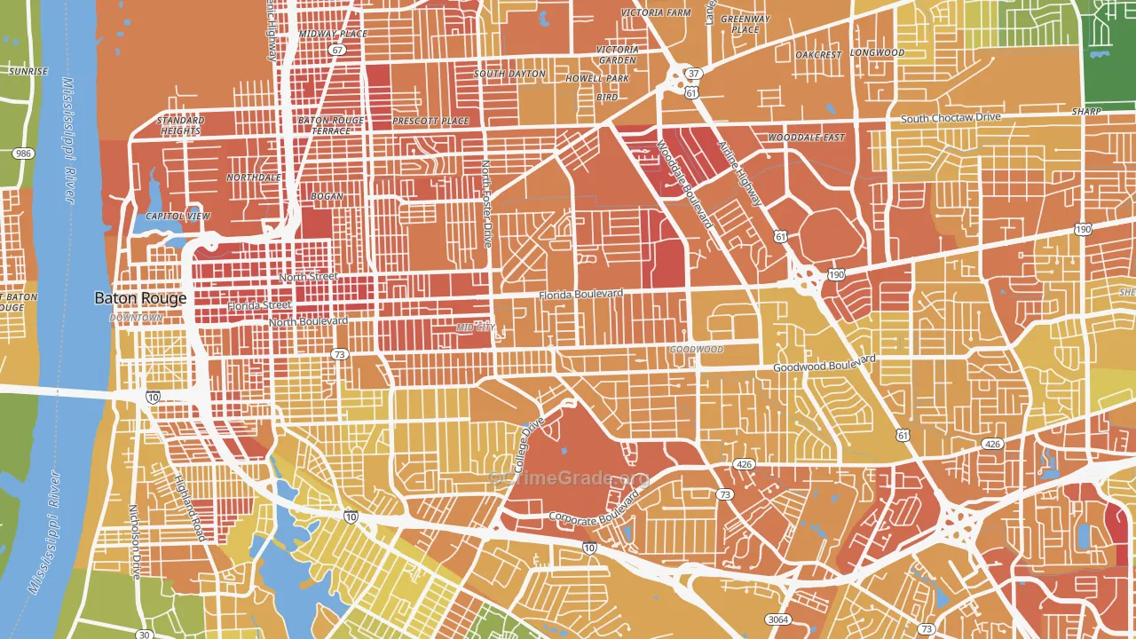 70806, LA Map of Drug-Related Crime Rates
