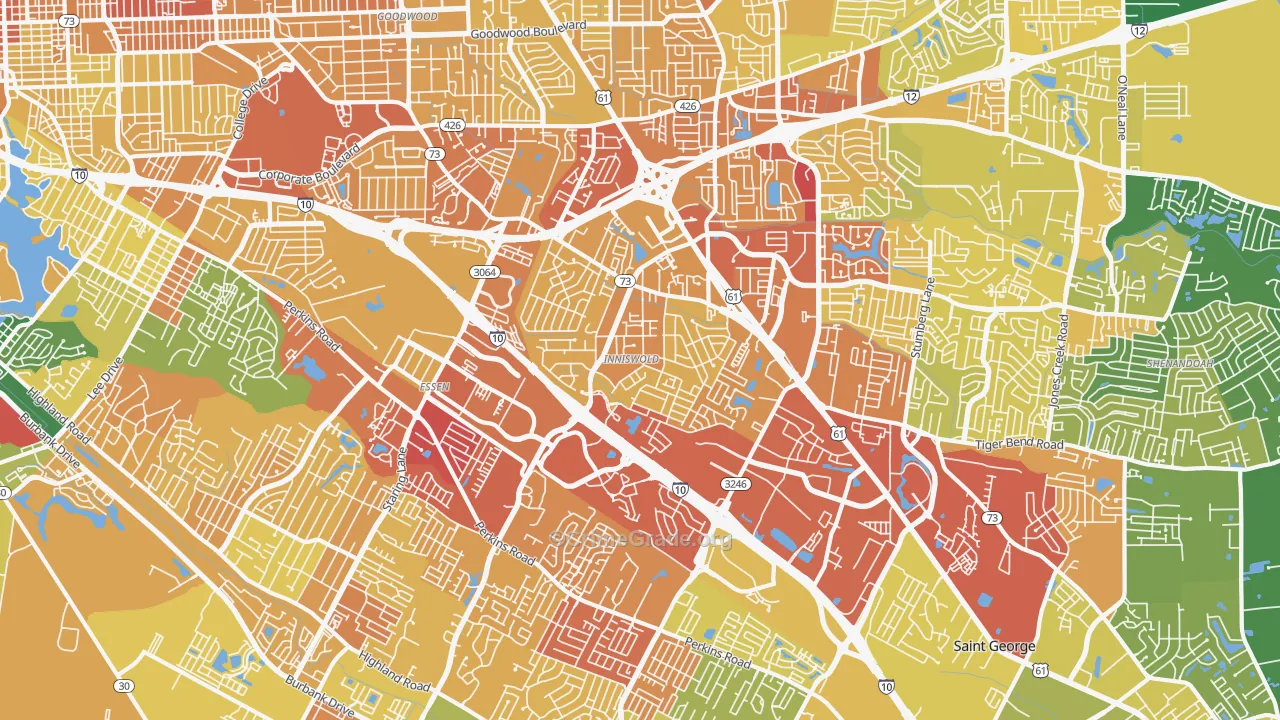 70809, LA Map of Drug-Related Crime Rates