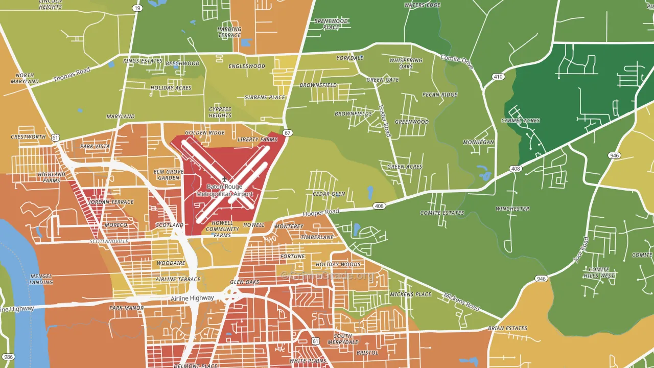 70811, LA Map of Drug-Related Crime Rates