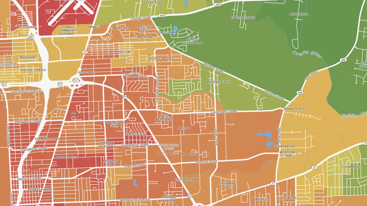 70812, LA Map of Drug-Related Crime Rates