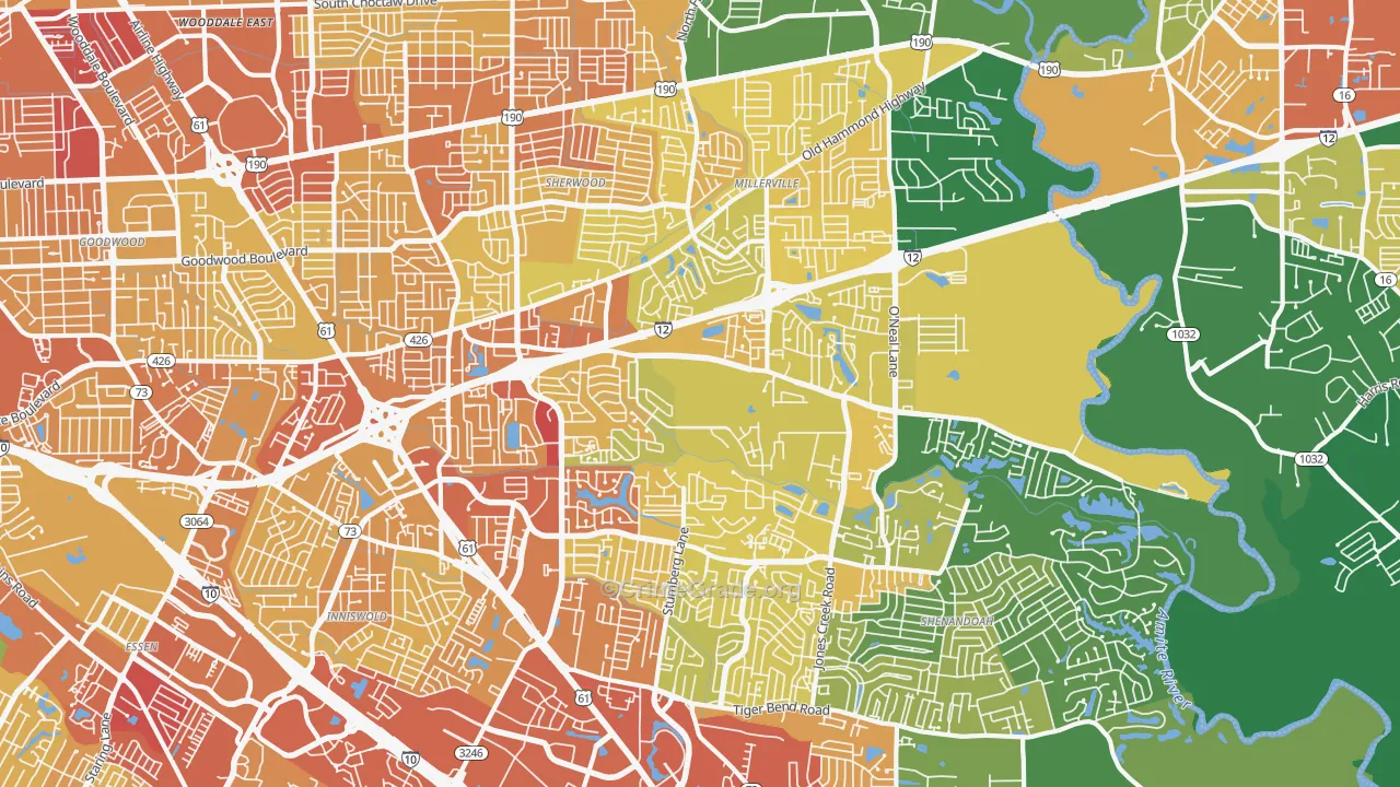 70816, LA Map of Drug-Related Crime Rates