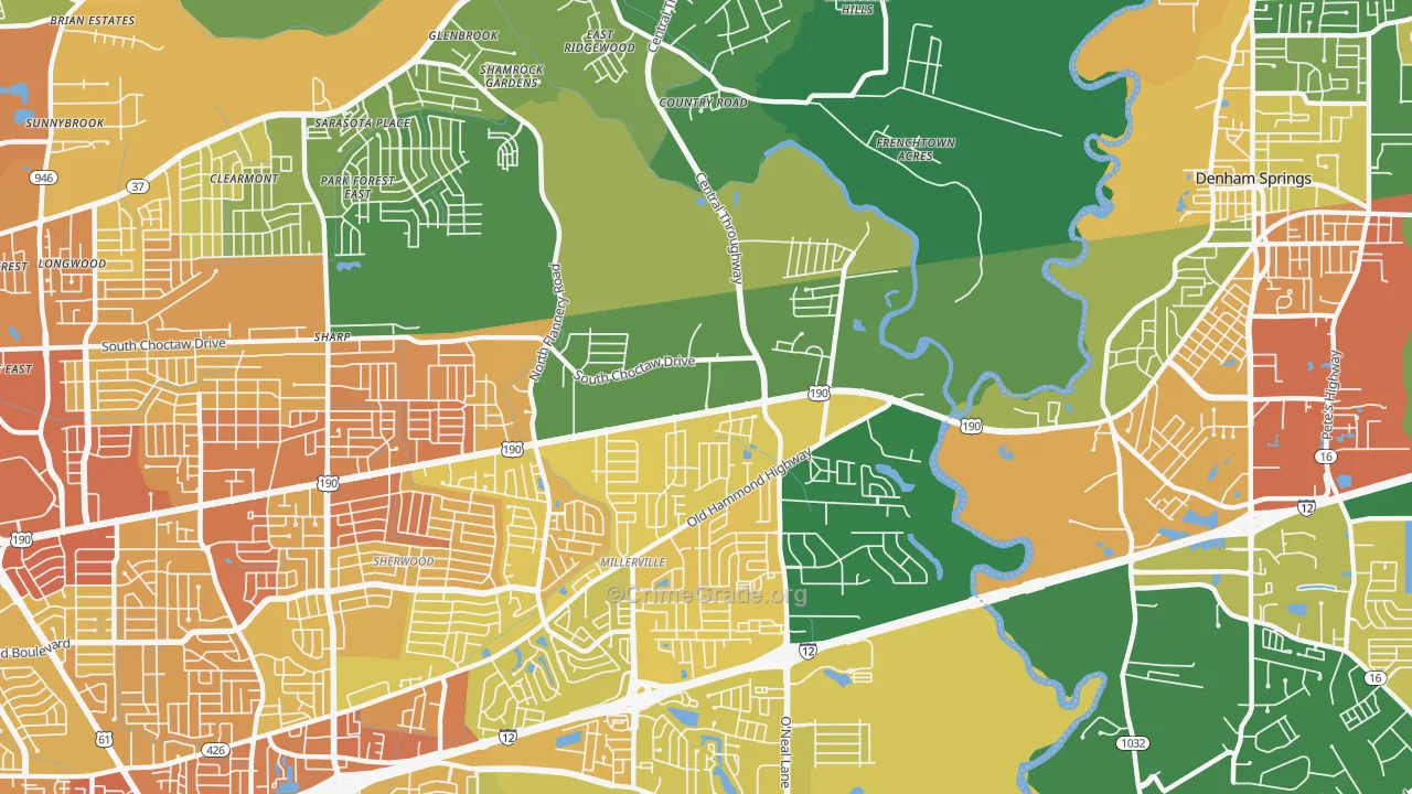 70819, LA Map of Drug-Related Crime Rates