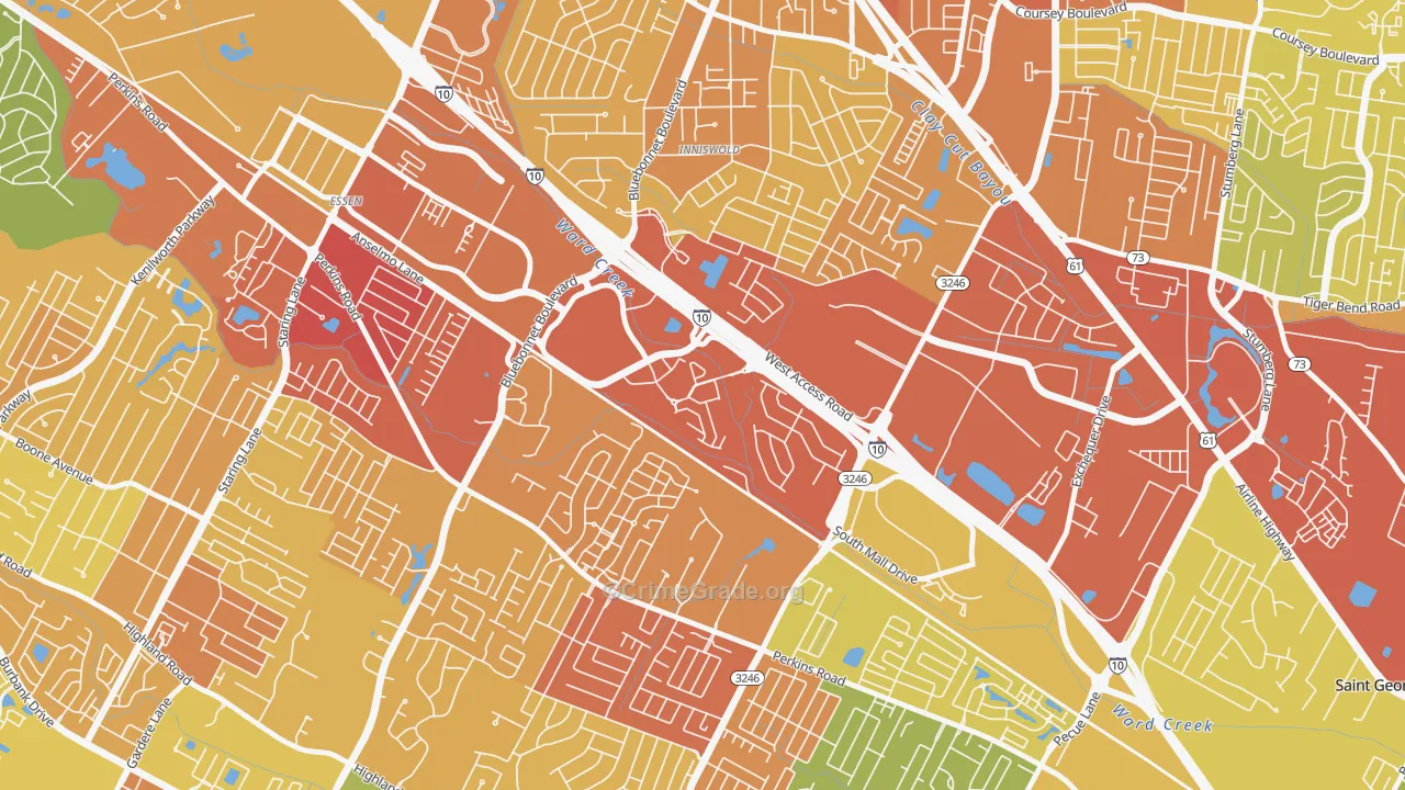 70836, LA Map of Drug-Related Crime Rates