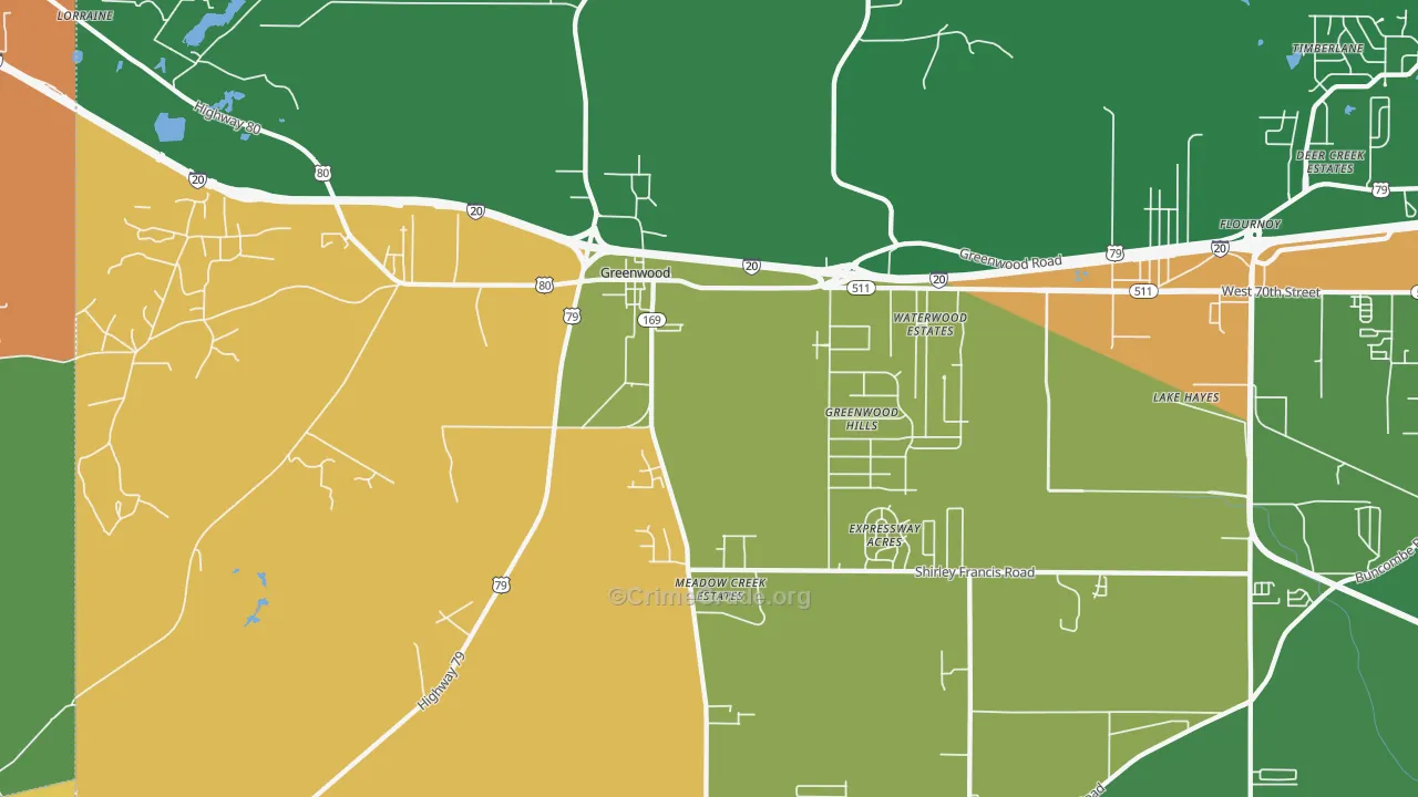 71033, LA Map of Drug-Related Crime Rates