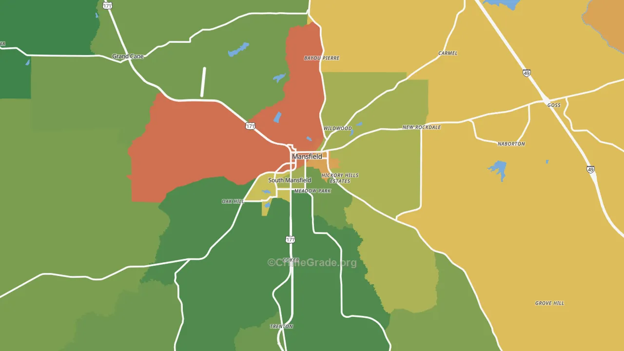 71052, LA Map of Drug-Related Crime Rates