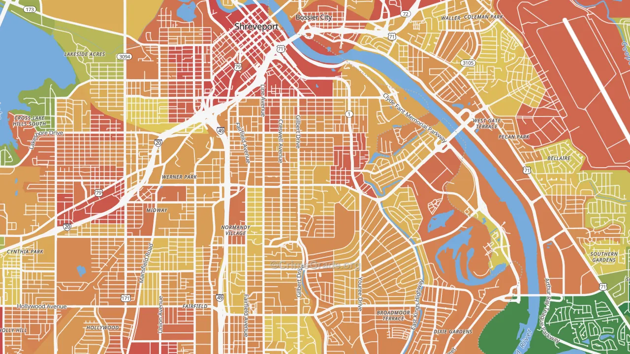 71104, LA Map of Drug-Related Crime Rates