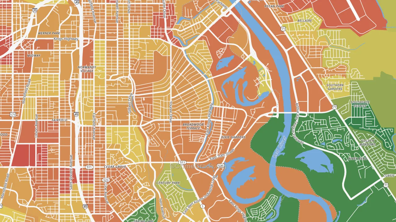 71105, LA Map of Drug-Related Crime Rates