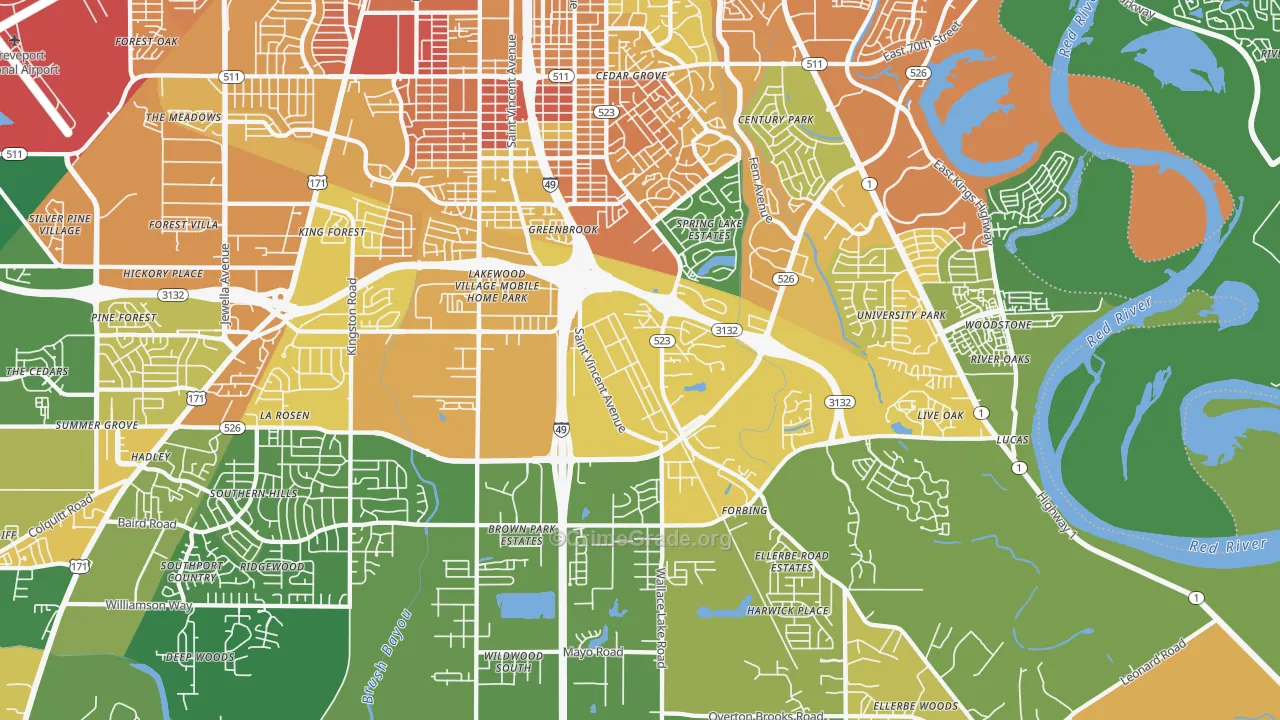 71106, LA Map of Drug-Related Crime Rates