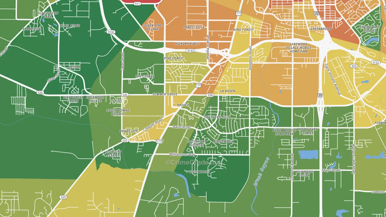 71118, LA Map of Drug-Related Crime Rates
