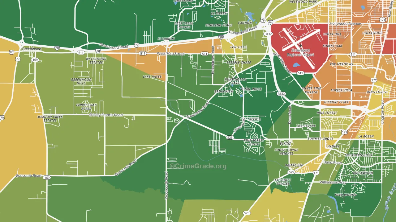 71129, LA Map of Drug-Related Crime Rates