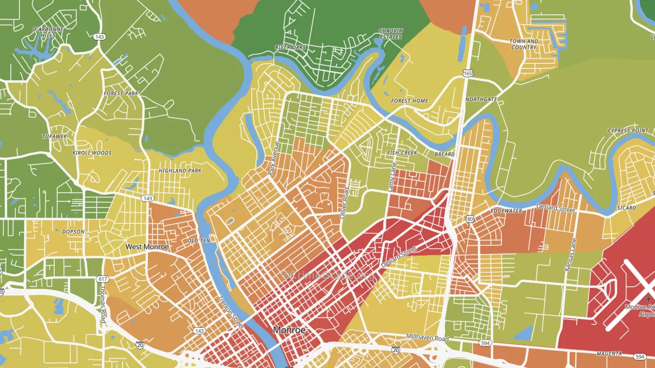 71201, LA Map of Drug-Related Crime Rates