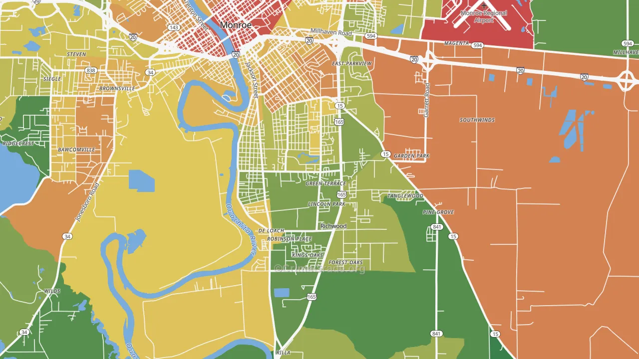 71202, LA Map of Drug-Related Crime Rates