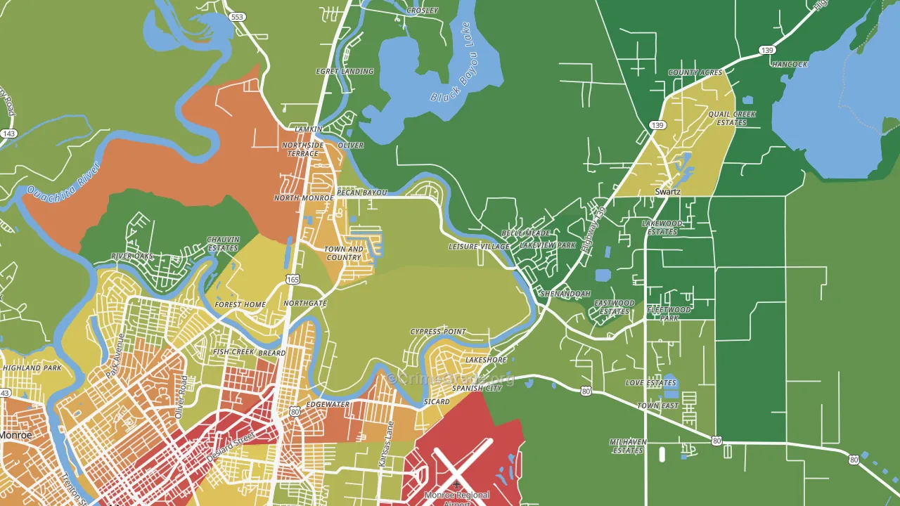 71203, LA Map of Drug-Related Crime Rates