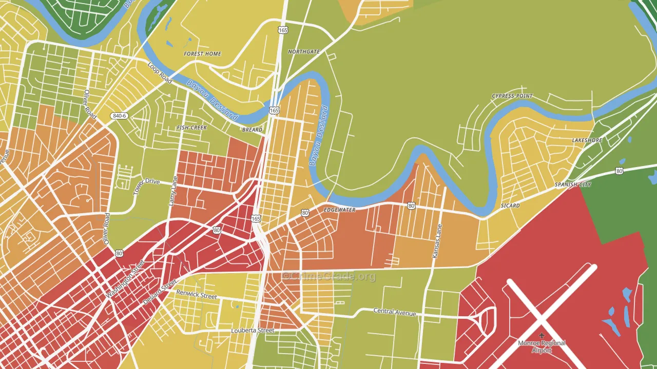 71209, LA Map of Drug-Related Crime Rates