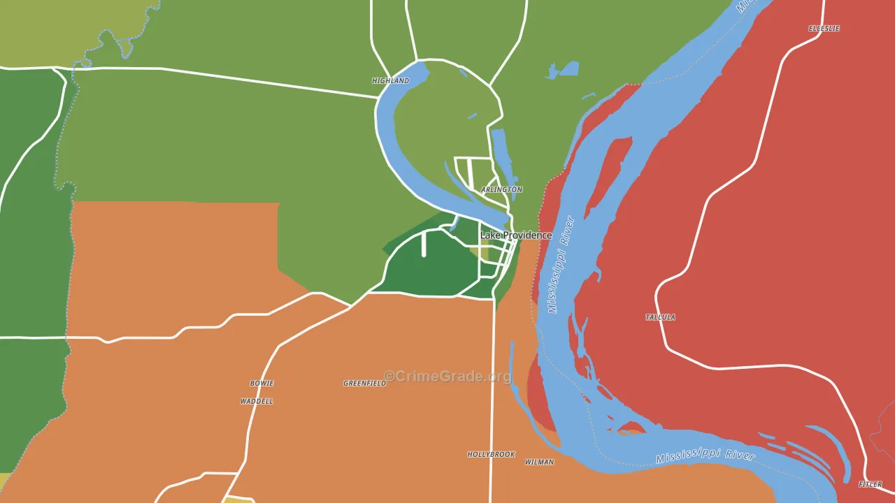 71254, LA Map of Drug-Related Crime Rates