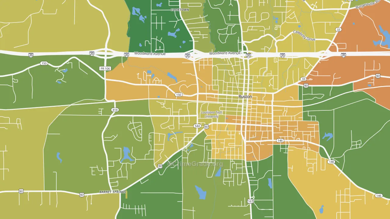 71272, LA Map of Drug-Related Crime Rates