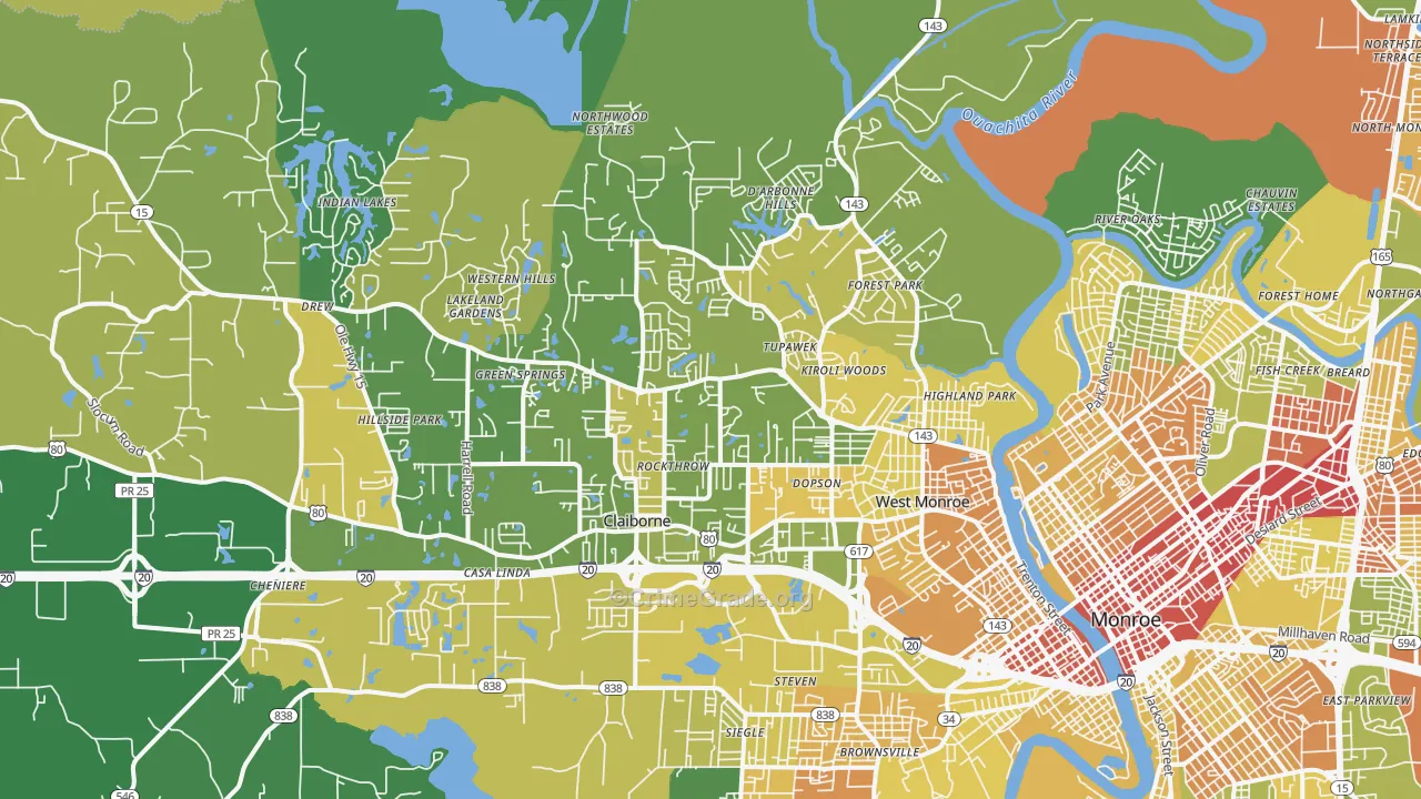 71291, LA Map of Drug-Related Crime Rates