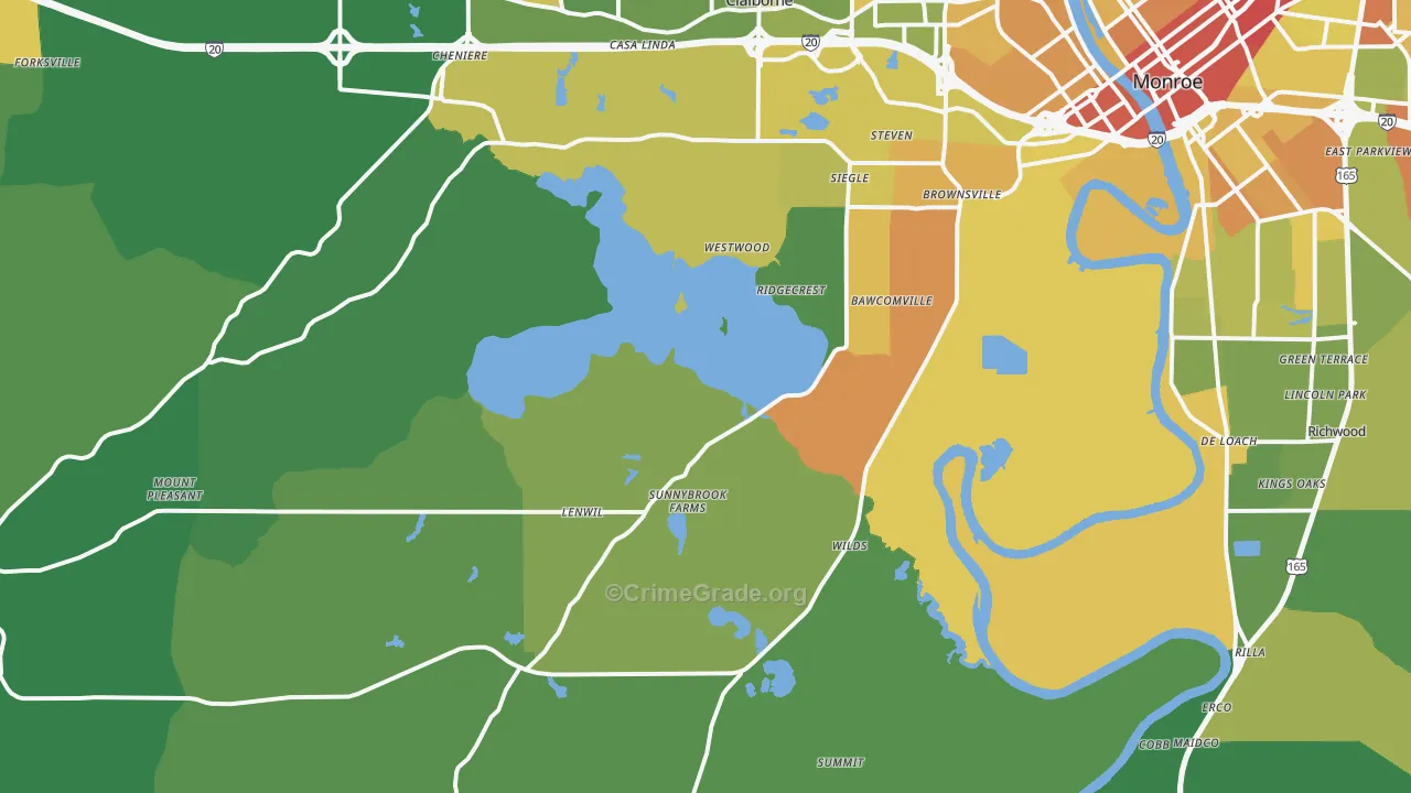 71292, LA Map of Drug-Related Crime Rates