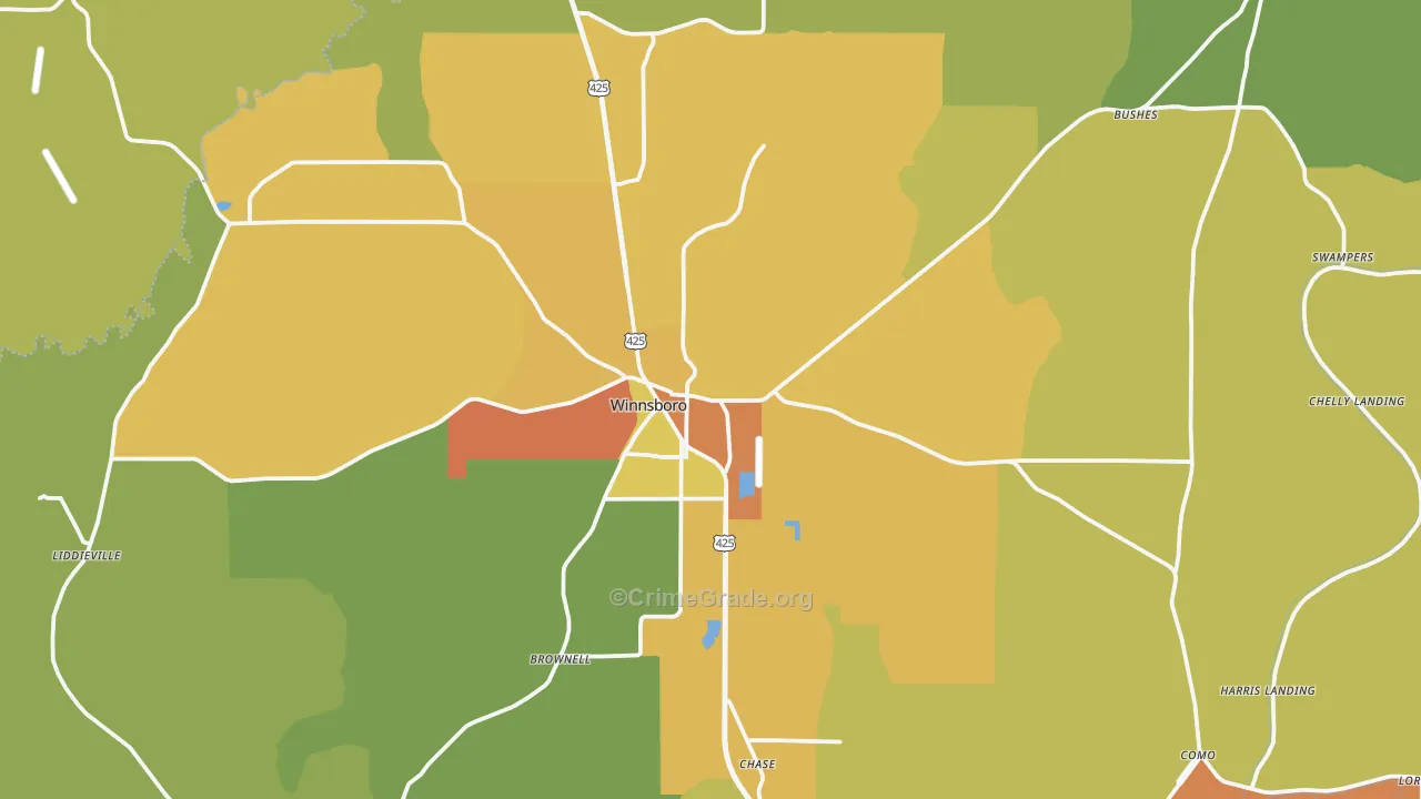 71295, LA Map of Drug-Related Crime Rates