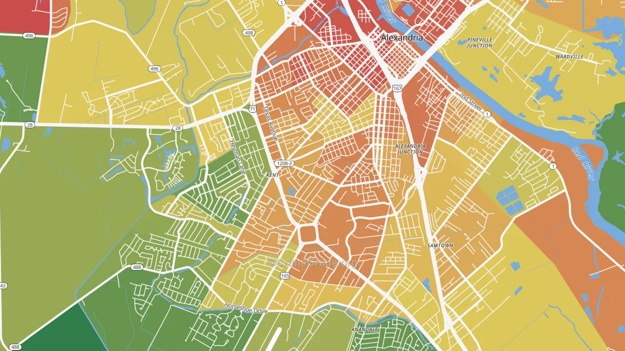 71301, LA Map of Drug-Related Crime Rates