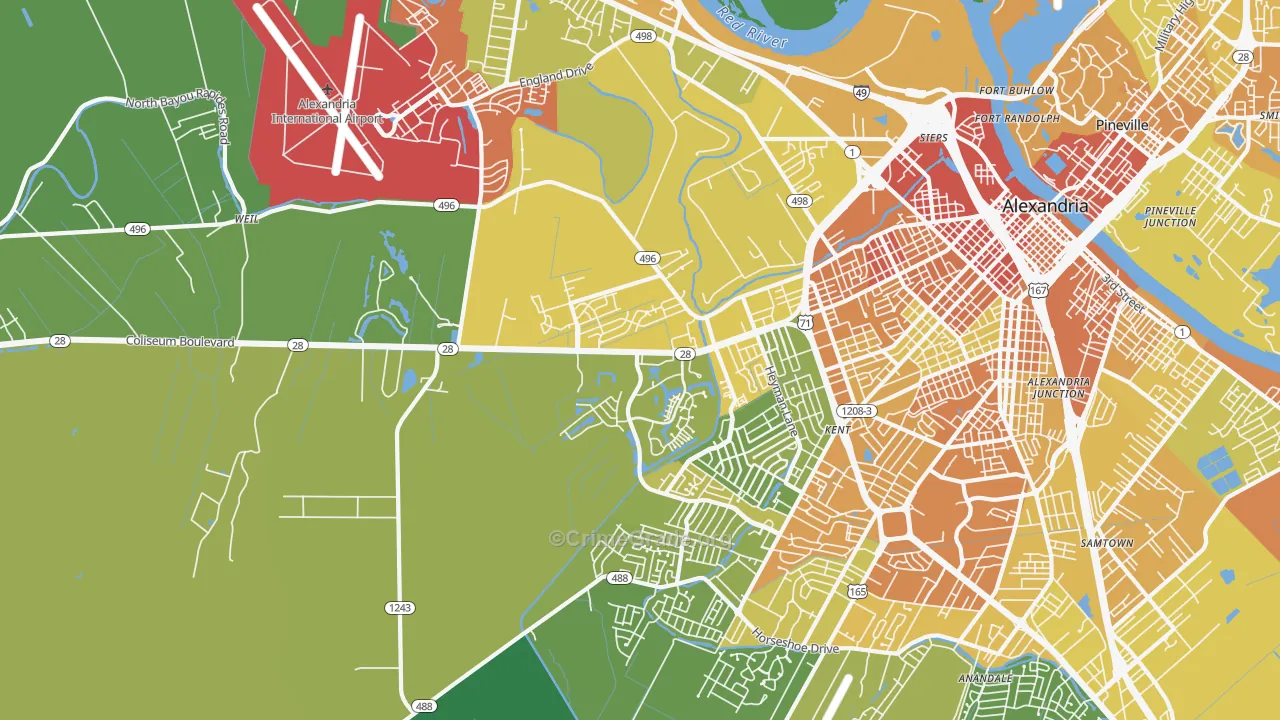 71303, LA Map of Drug-Related Crime Rates