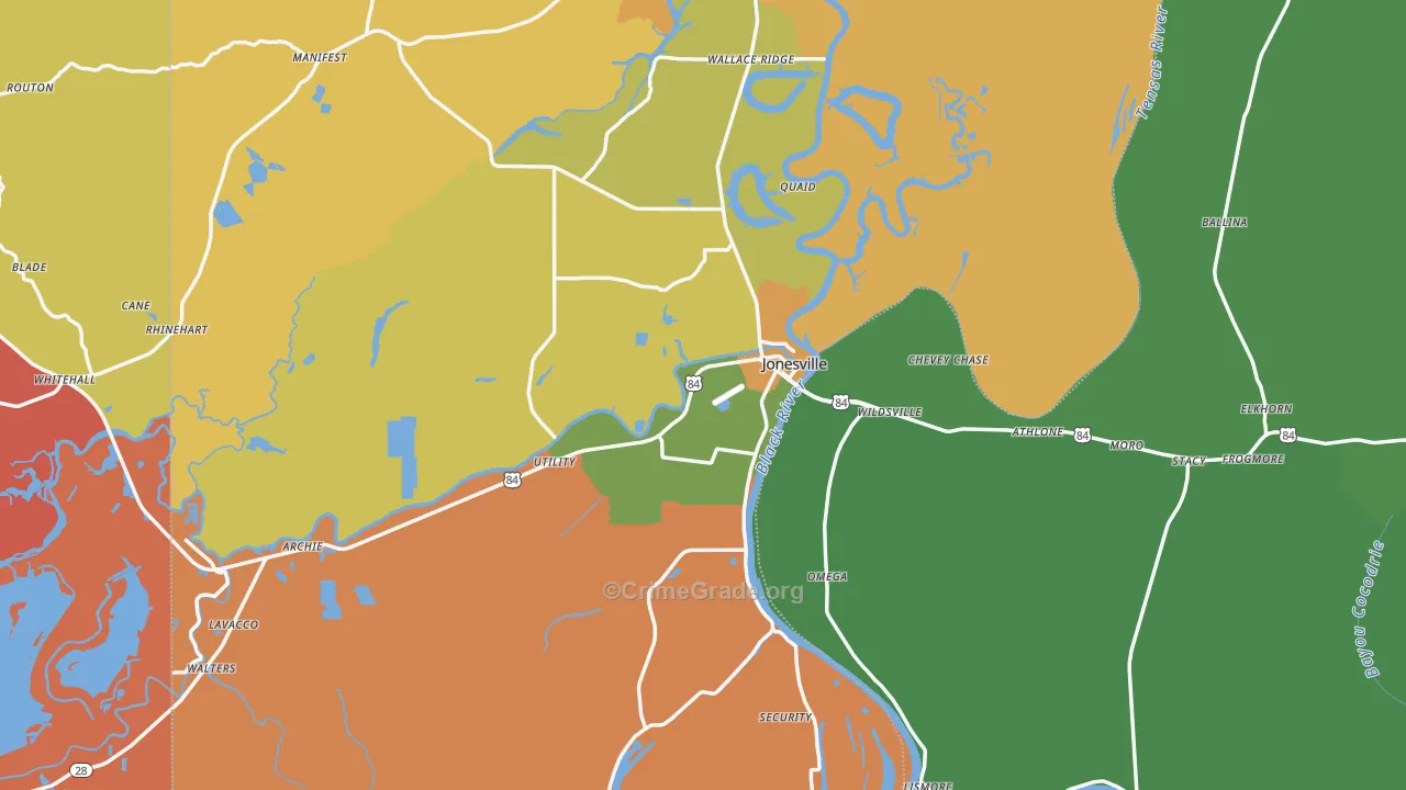 71343, LA Map of Drug-Related Crime Rates
