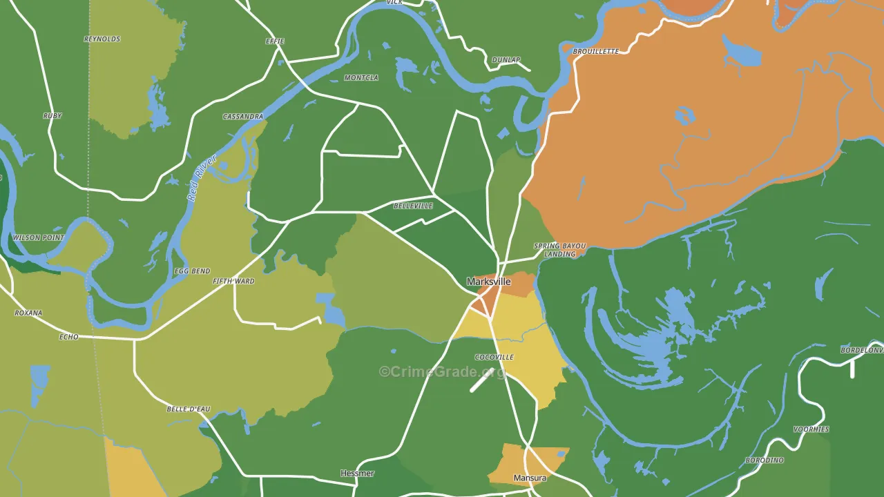 71351, LA Map of Drug-Related Crime Rates
