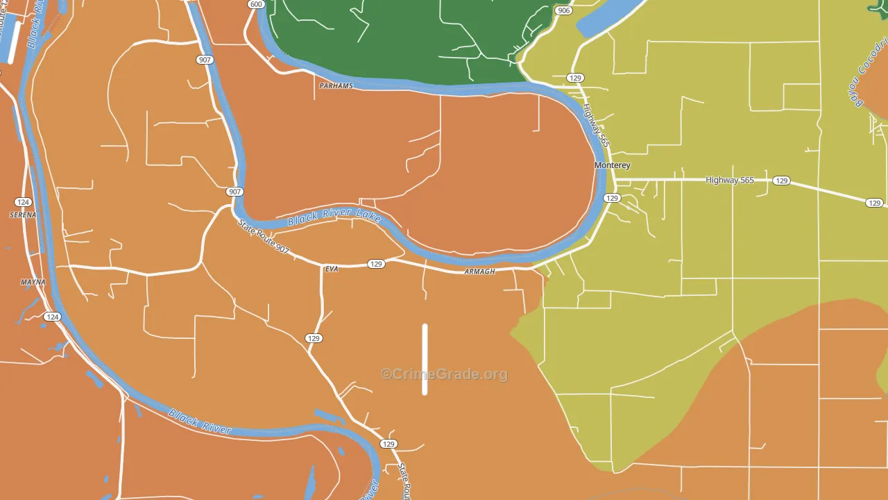 71354, LA Map of Drug-Related Crime Rates