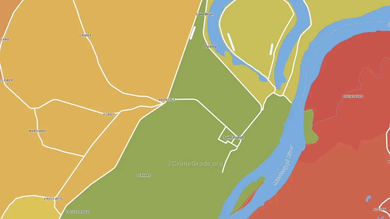 71366, LA Map of Drug-Related Crime Rates