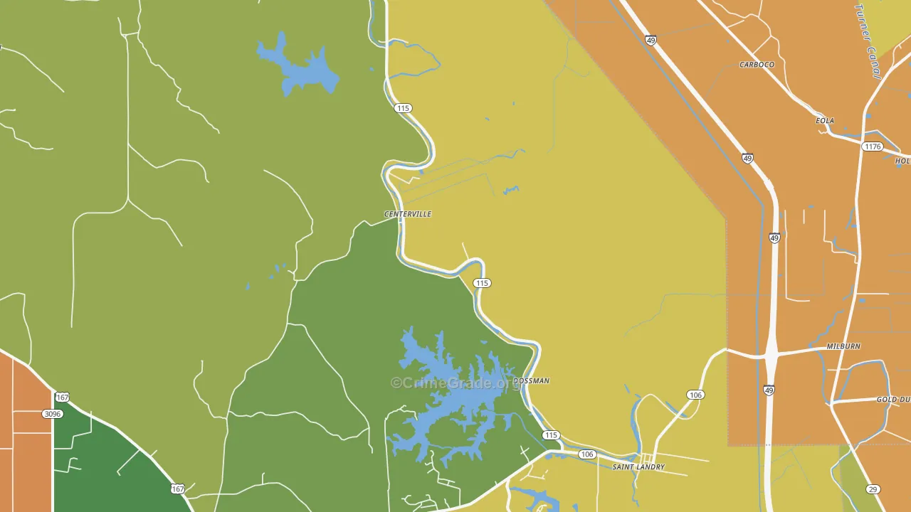 71367, LA Map of Drug-Related Crime Rates