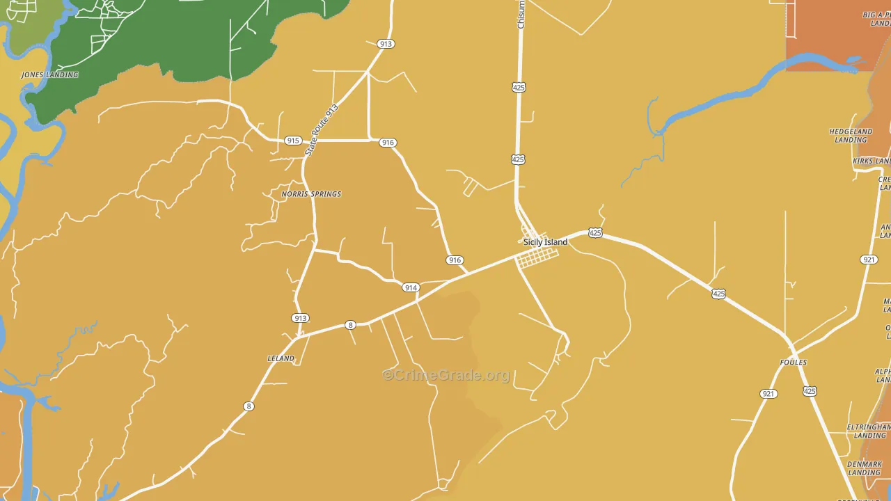 71368, LA Map of Drug-Related Crime Rates