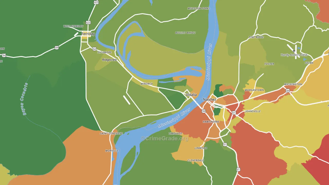 71373, LA Map of Drug-Related Crime Rates