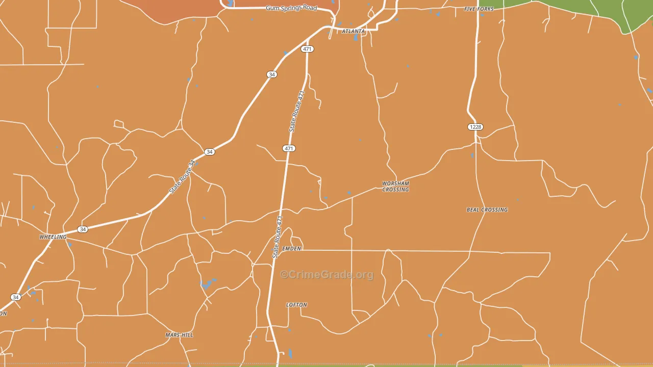 71404, LA Map of Drug-Related Crime Rates