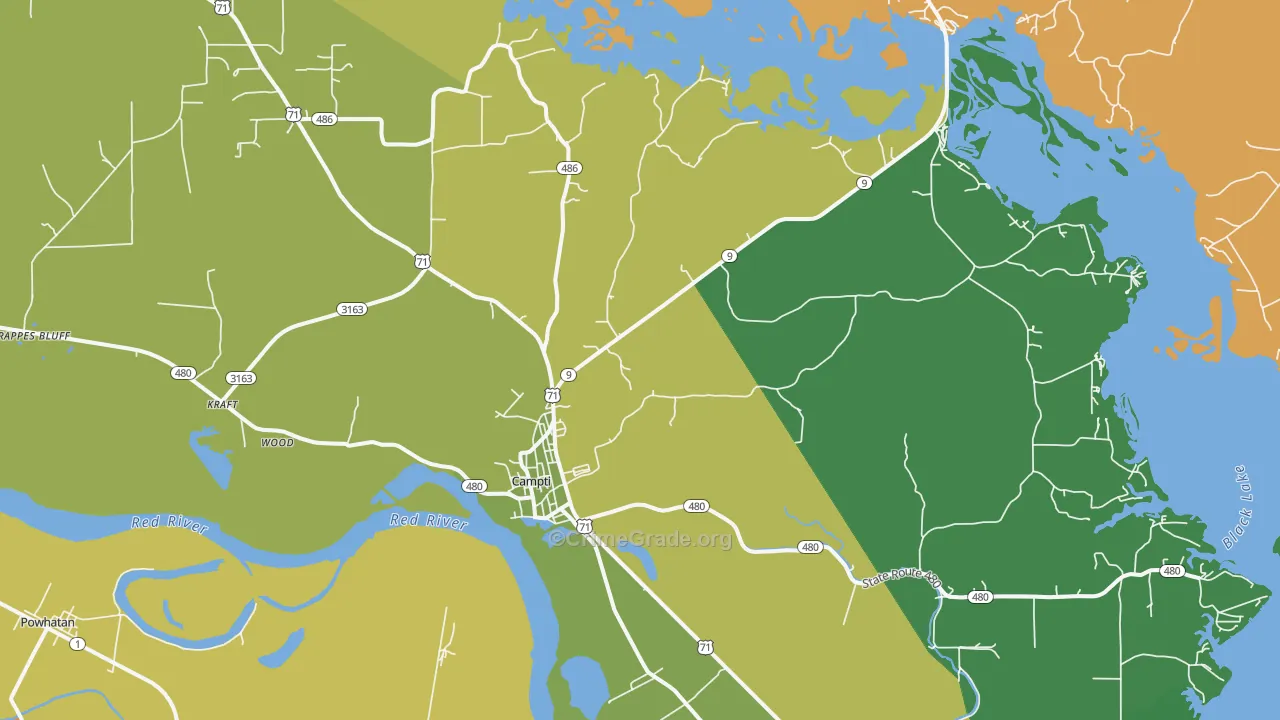 71411, LA Map of Drug-Related Crime Rates