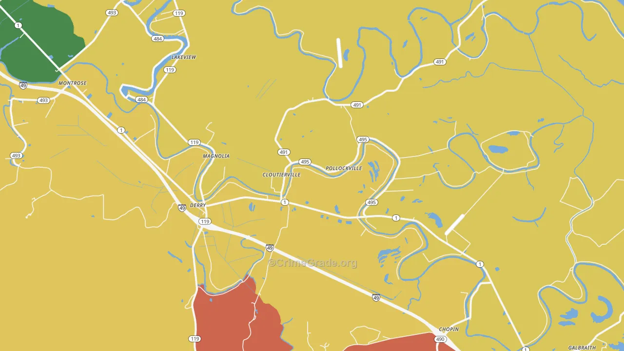 71416, LA Map of Drug-Related Crime Rates