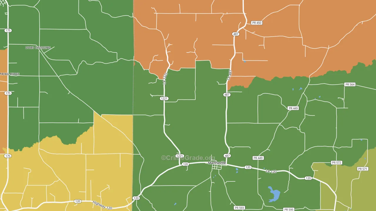 71450, LA Map of Drug-Related Crime Rates