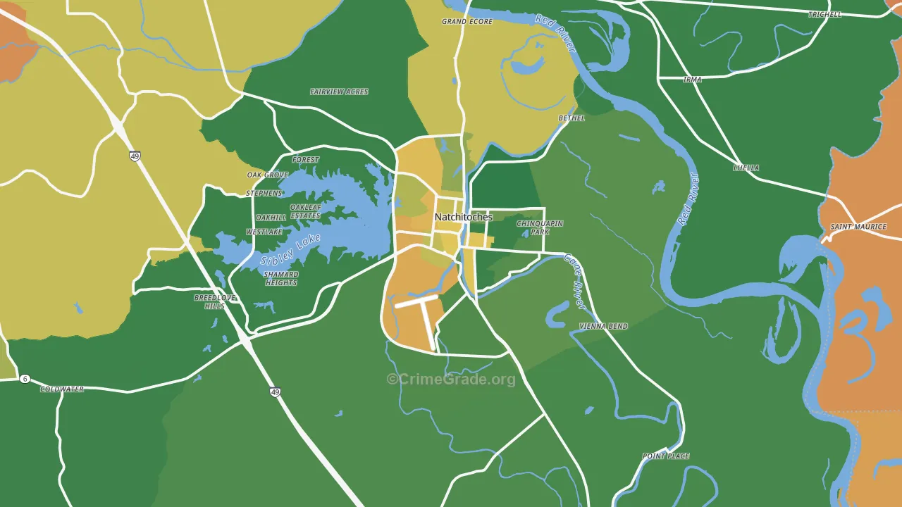 71457, LA Map of Drug-Related Crime Rates