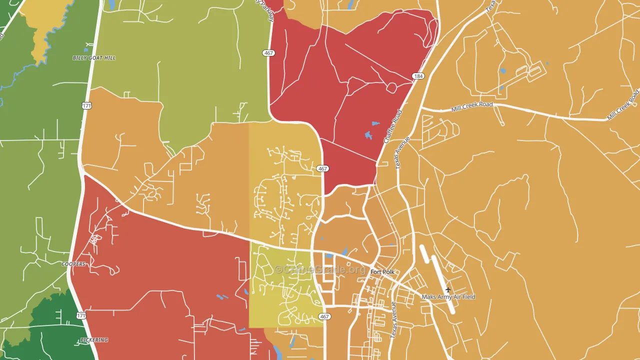 71459, LA Map of Drug-Related Crime Rates