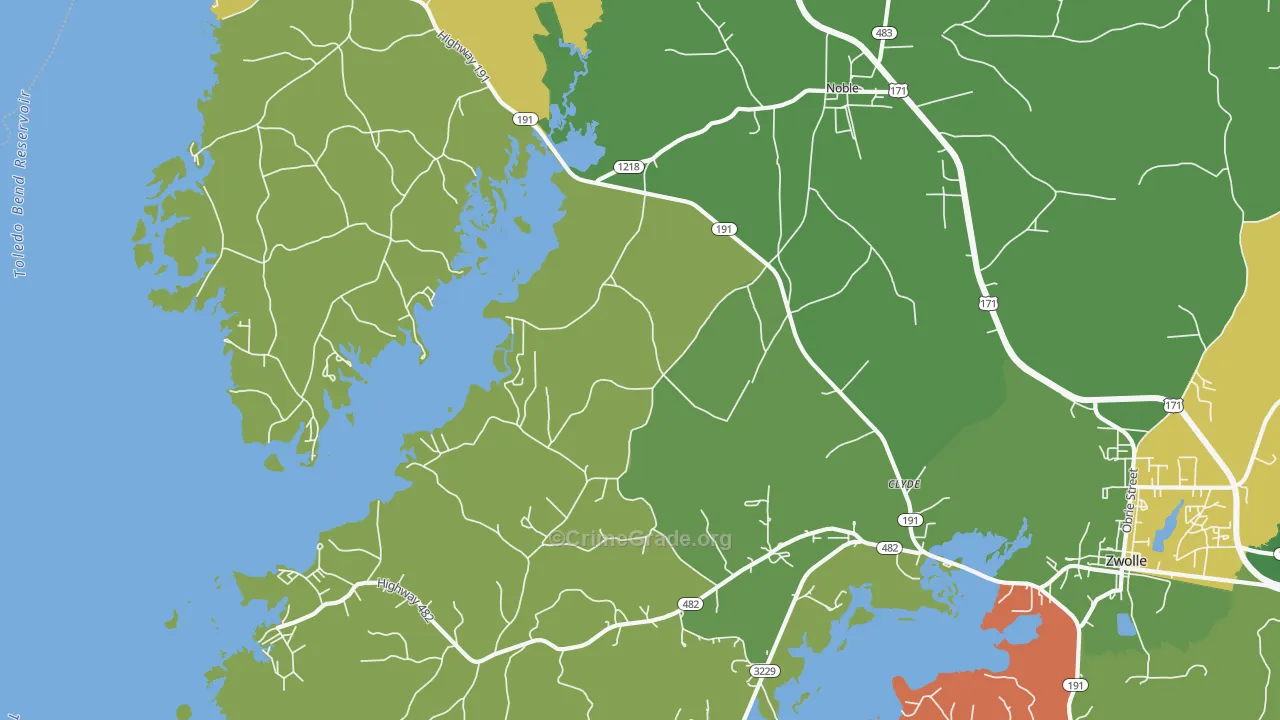 71462, LA Map of Drug-Related Crime Rates