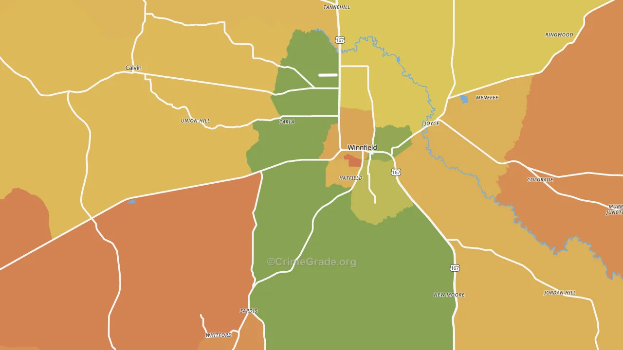 71483, LA Map of Drug-Related Crime Rates