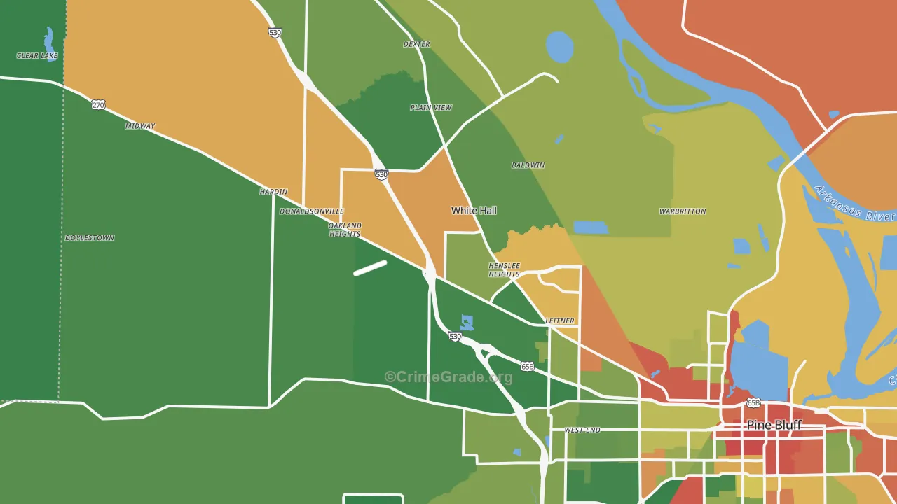 71602, AR Map of Drug-Related Crime Rates