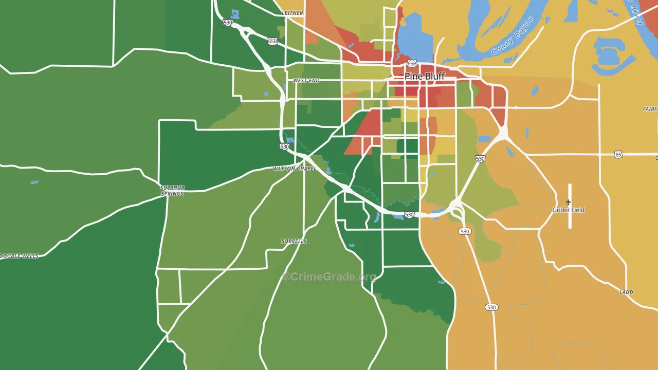 71603, AR Map of Drug-Related Crime Rates