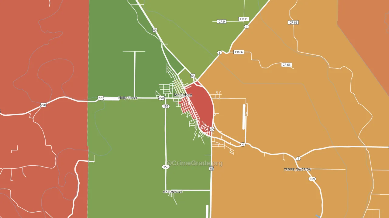 71654, AR Map of Drug-Related Crime Rates